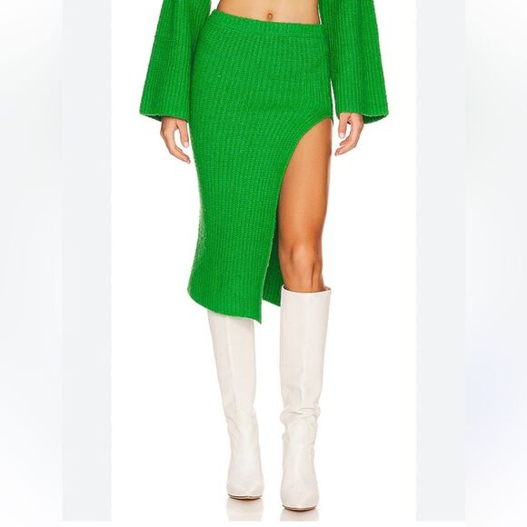 REVOLVE Dresses & Skirts - NEW L’Academie Sachiye Knit Midi Skirt in Green Size Small